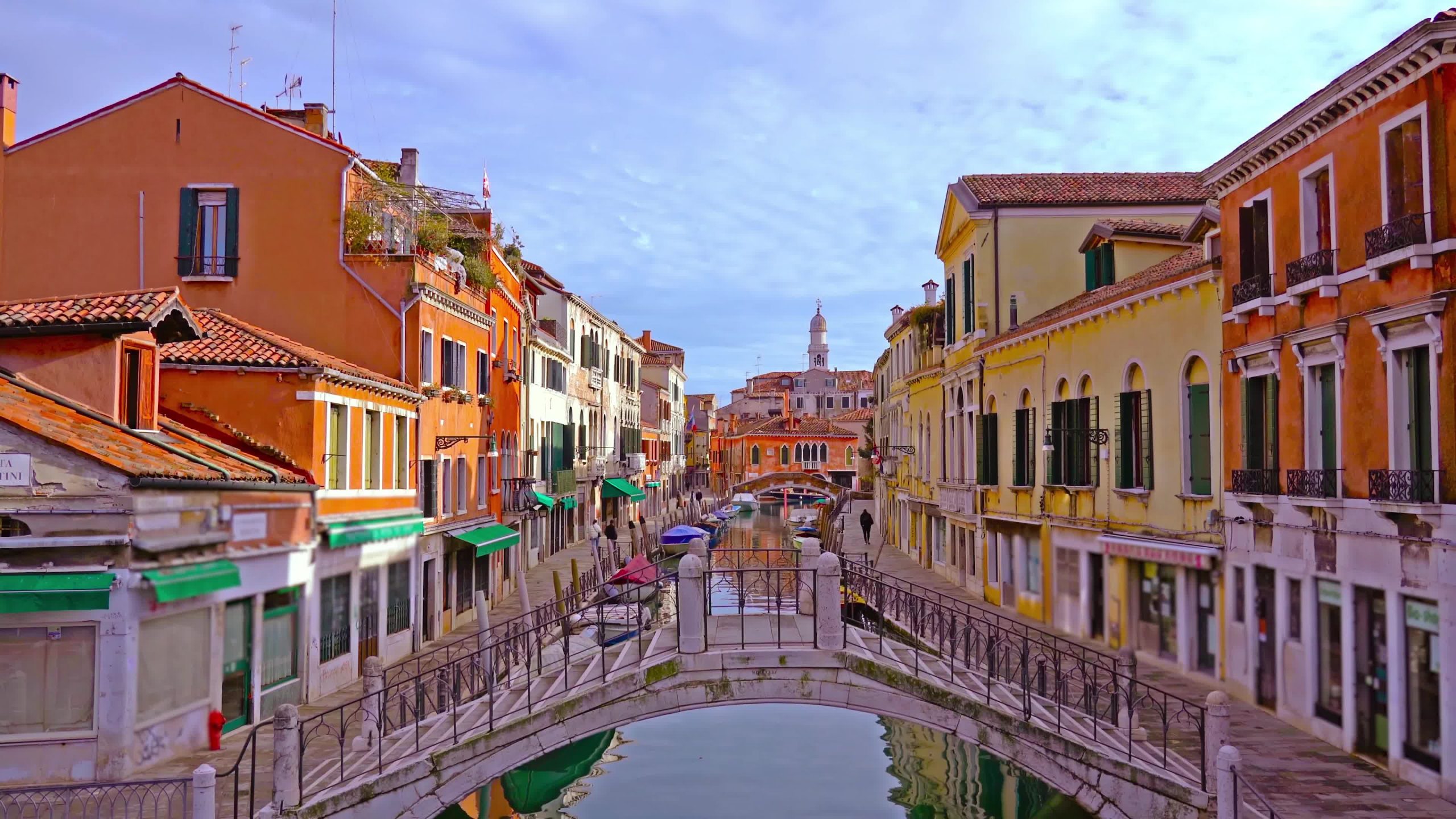 Beautiful buildings on the canal in Venice