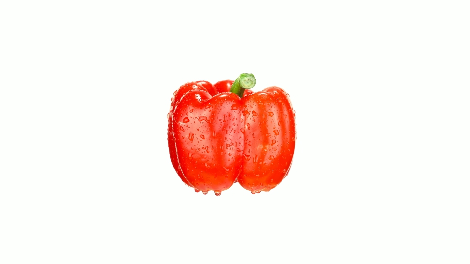Fruits and vegetables change quickly on a white background