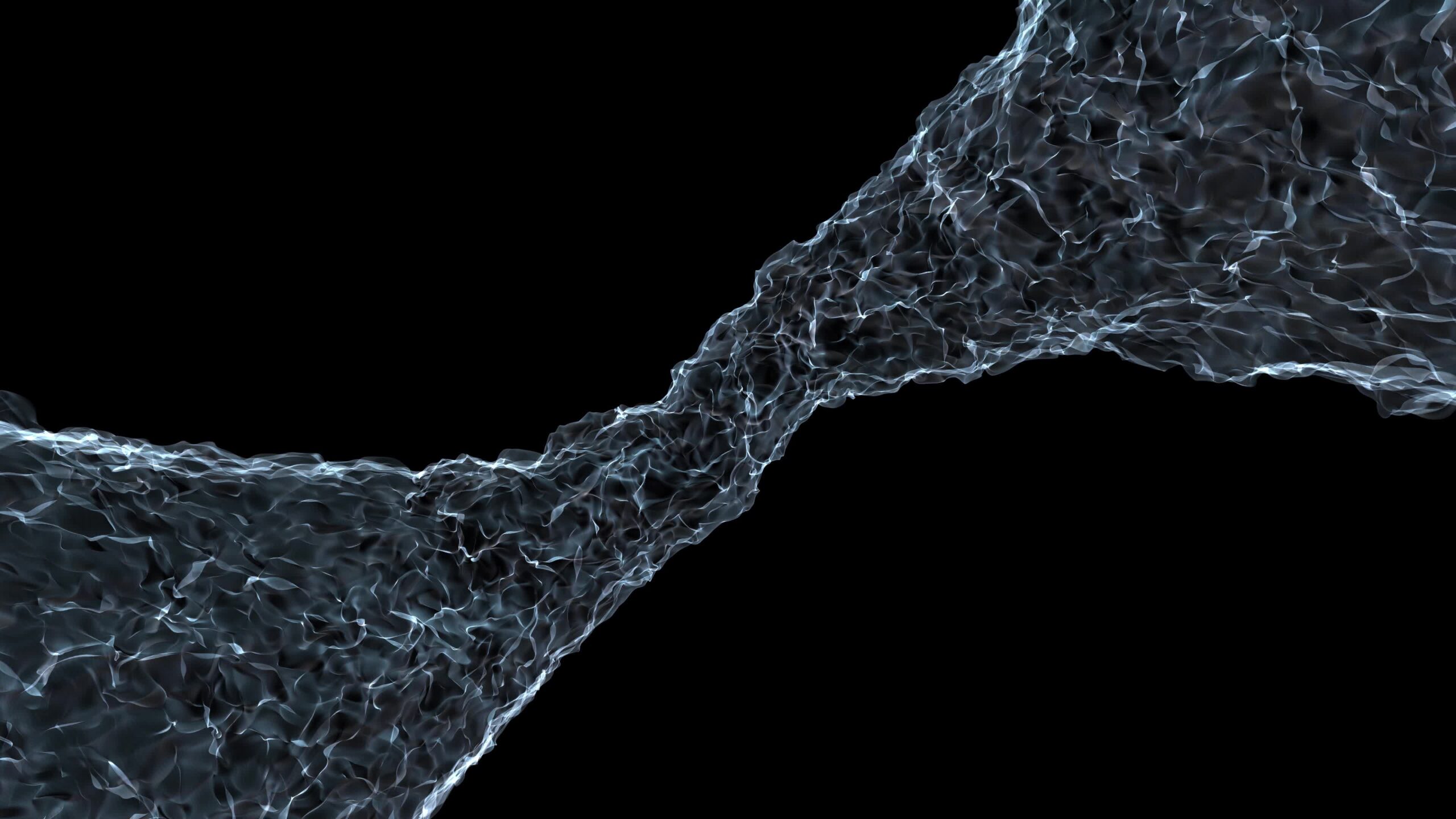 Abstract fluid flows on a black background